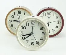 Rétro électronique bureau réveil en plastique rond Simple blanc petite montre Cube Silence Wecker Kinder maison décoration GG50nz(China)