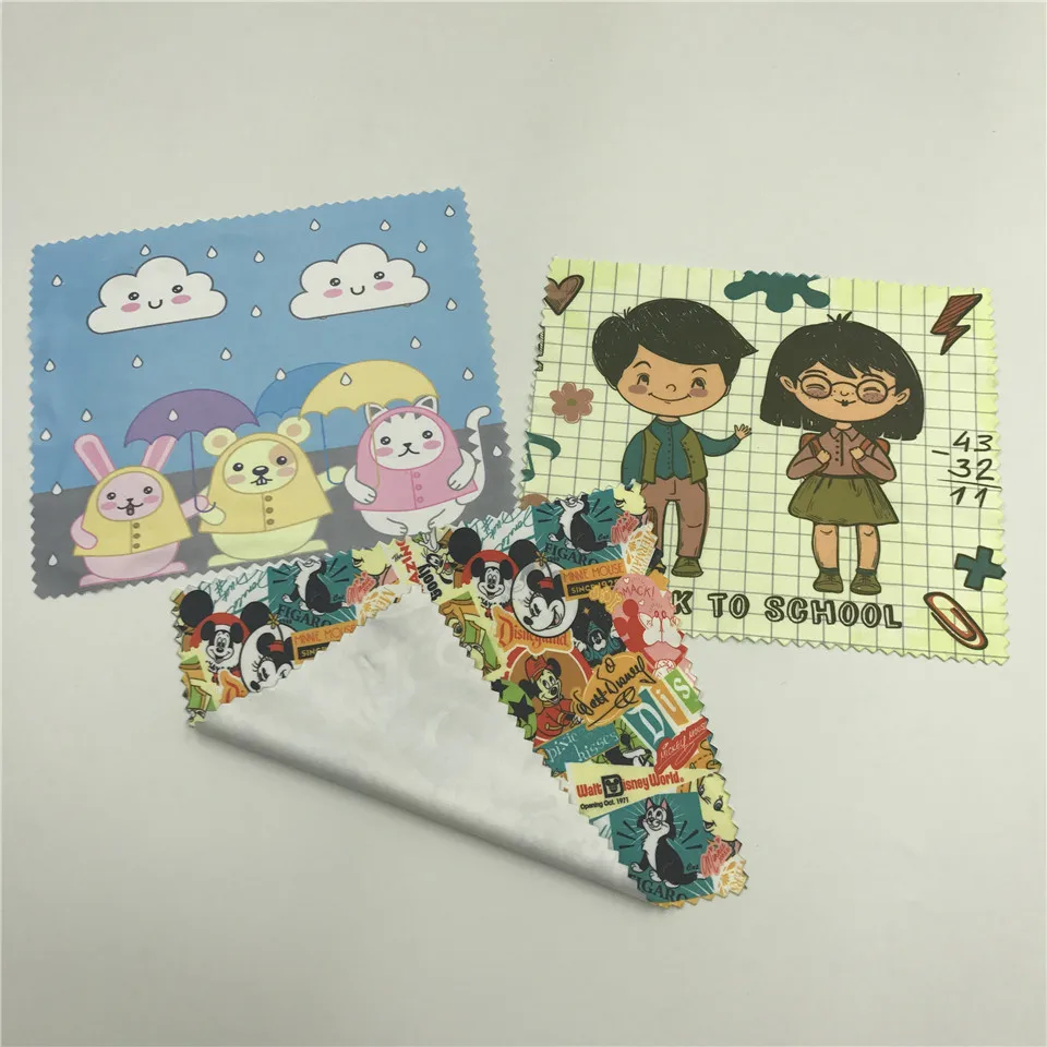 Микрофибра игла для хлопка ребенка мультфильм аниме-очки ткань протирать ткань мобильного телефона ткань компьютера 5 цветов