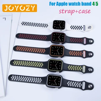 

Joyozy Watch Accessories Silicone Band for Apple Watch 40mm/44mm Sport Soft Strap + Case Rubber Bracelet for iwatch Series 4 5