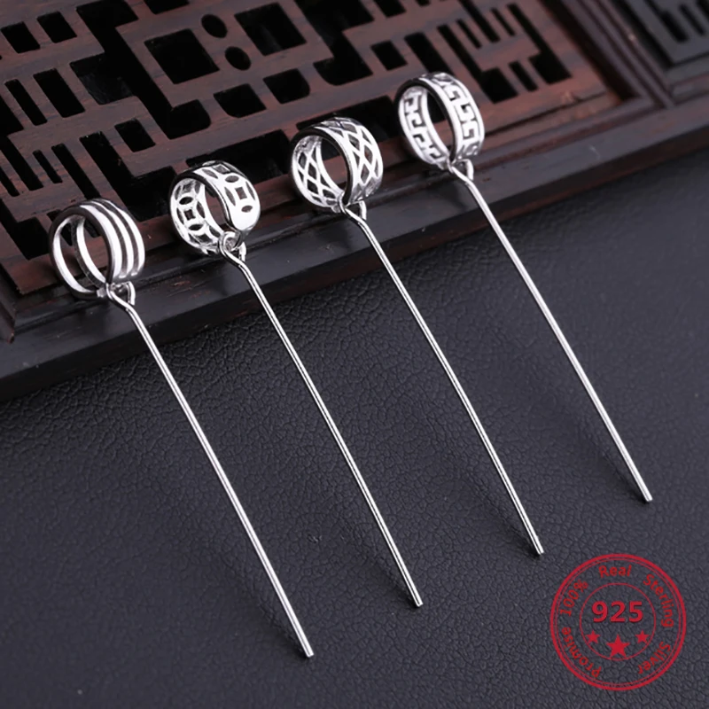 925 Sterling Silver Color DIY Connection buckle Making For Pendant Inlaid Beeswax Jade Connector Clasps Jewelry Accessories | Украшения и