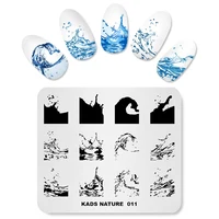 KADS Nature 011 Overprint Nail Stamping Plate Water Waves Sea Designs Stamp Template Nail Art Manicure Plate Nail Tools 2