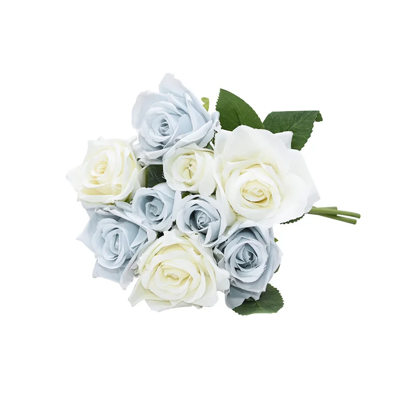 9 шт./Букет искусственных роз Шелковый Искусственный цветок букет невесты для свадебной вечеринки домашний Декор Поддельные розы праздничное украшение