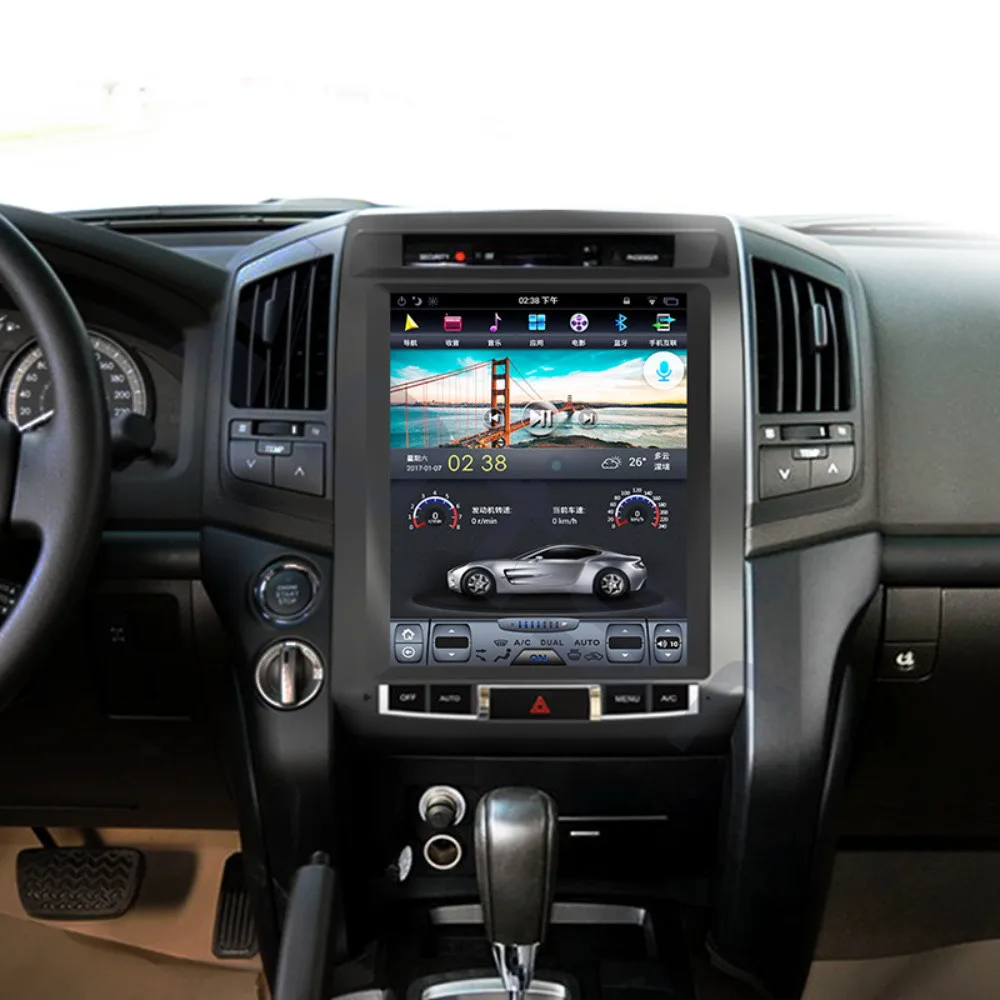 Clearance Car Multimedia Android 8.1 Tesla style 12.1 inch Car no DVD Player GPS for TOYOTA LAND CRUISER LC200 2008-2015 player video car 1