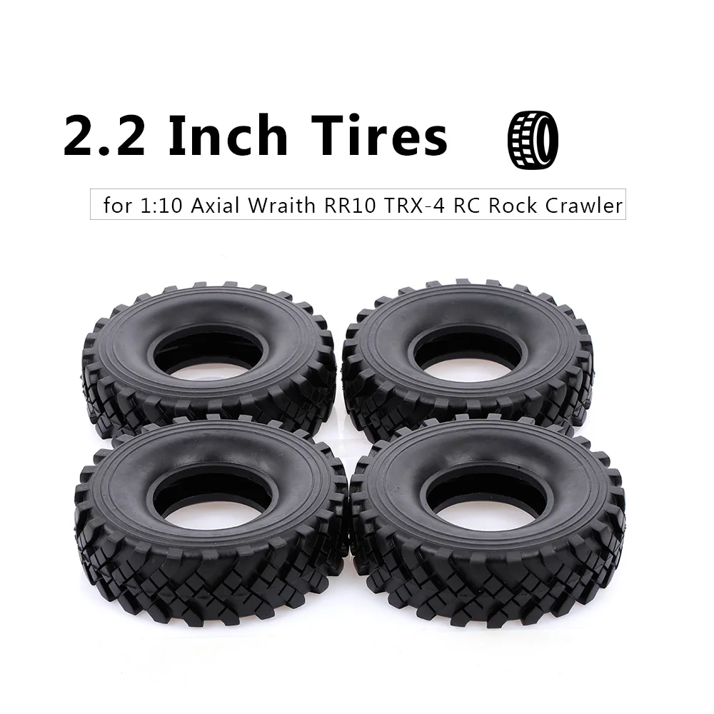 4Pcs 2.2 Inch 127mm Rock Crawler Tires 1/10 RC for 1:10 Axial Wraith RR10 Truck Parts | Игрушки и хобби