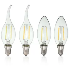 2 Вт Светодиодный светильник в виде свечи, винтажная лампа E14 110 В, светодиодный шар, декоративный 2 Вт, светодиодный светильник Эдисона