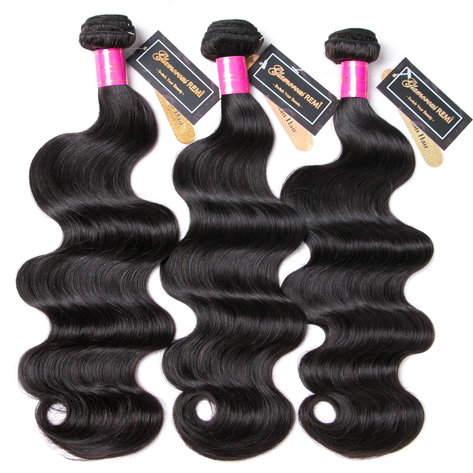 

Indian Body Wave Hair Weave Bundles 100% Remy Human Hair Wavy Natural Color 8- 26 inch 3 Bundle Free Shipping for Women