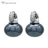 S & Z DESIGN nouvelle mode pain rond grande perle boucles d'oreilles pour les femmes bijoux de mariage cadeau tempérament cubique zircone Eardrop