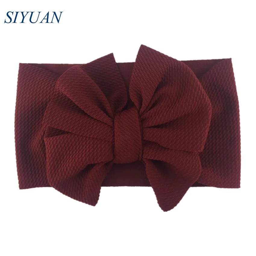 15pcs/lot DIY Boutique Kids Adjustable Waffle Headband with 6 inch Hair Bow Hotsale Princess Party Headwear 20 Colors HB104