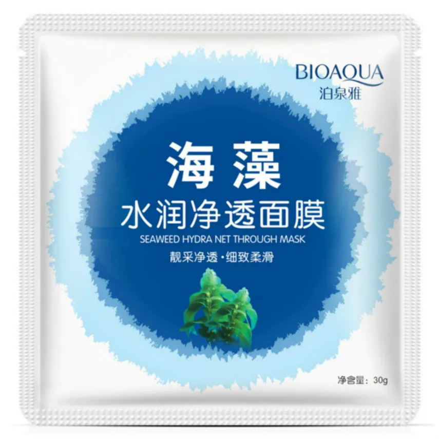 

1 Pcs Seaweed Moisturizing Skin Care Six Fruit Facial Mask Moisturizing Shea Butter Orange Blueberry Kiwi Fruit Aloe Sheet Mask