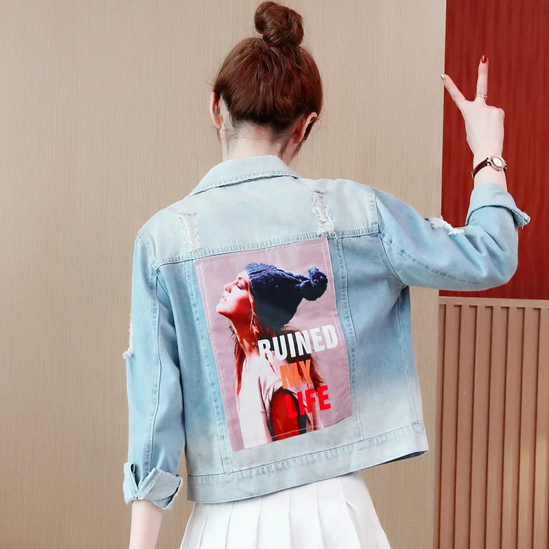

Photo Shoot Short Jeans Coat WOMEN'S Dress Casual Korean-style 2019 Spring And Autumn Joint Loose-Fit Jacket BF Hong Kong Flavor
