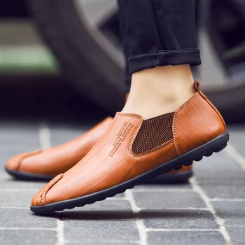 

Big Size 38-46 Fashion Outdoor Men comfortable Leather Shoes Casual Men Flats Leather Loafers Luxury Brand Men Shoes Casual w4