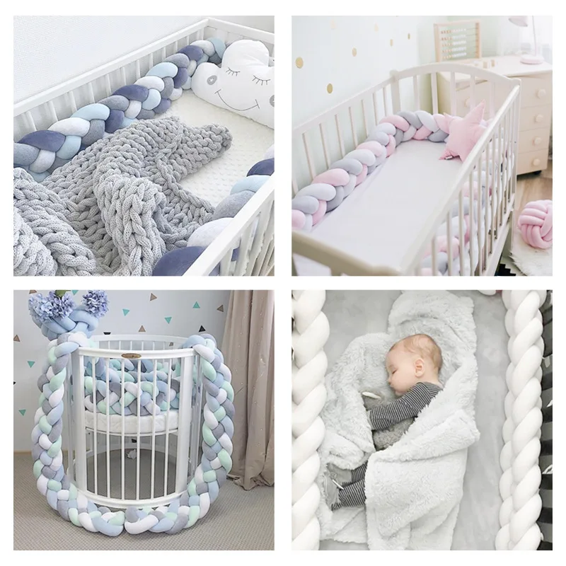 Paraurti del bambino letto treccia nodo cuscino cuscino paraurti per neonato Bebe culla Protector culla paraurti passeggino paraurti decorazione della stanza - immagine 5