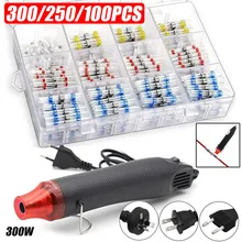 

300W Electrical Mini Heat Gun Handheld Hot Air Gun with 300/100PCS Heat Shrink Butt for DIY Craft Embossing Shrink Wrapping PVC