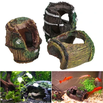 

Aquarium Equipment Accessories Glass Fish Tank Landscaping Decoration Resin Crafts Artificial Antique Barrels Landscaping Decor