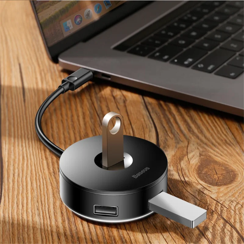 Xiaomi Baseus usb-хаб конвертер маленькая круглая коробка 4 в 1 1 шт. USB3.0 3 шт. USB2.0 1 шт. микро адаптеры многосистемная Совместимость