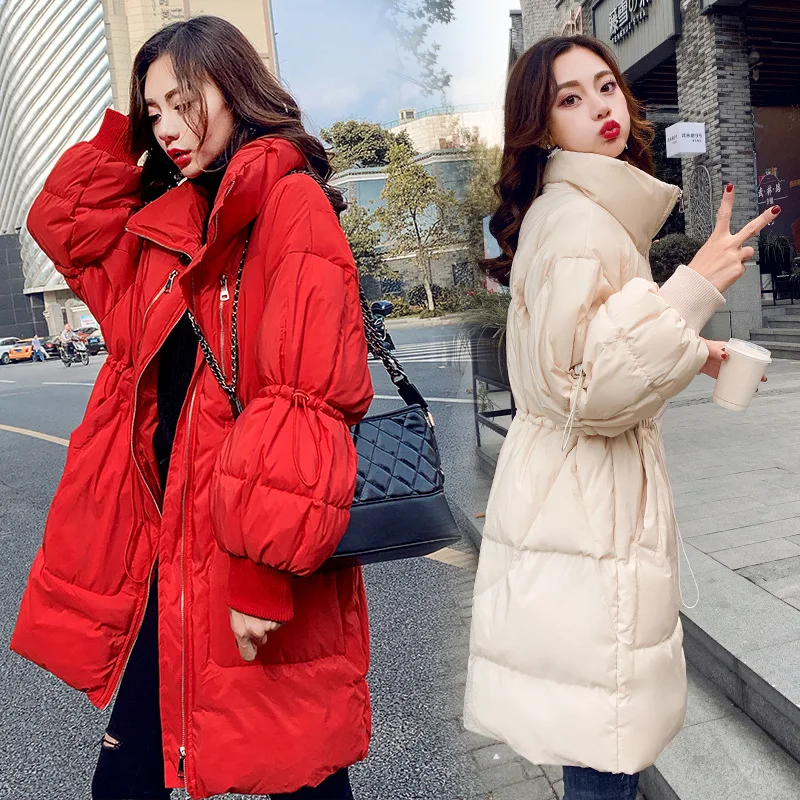 

Simple Fashion Casual Korean-style Cotton-padded Clothes/Cotton Coat 2018 Winter Long Sleeve Mid-length Comfortable