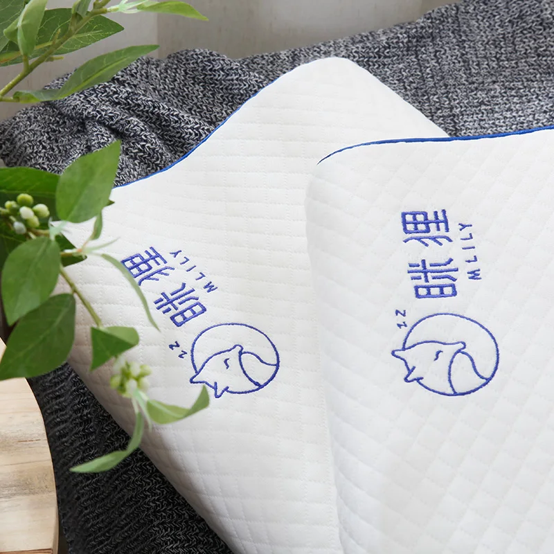 Mlily Memory Foam Bed Orthopedic Pillow for Neck Pain Sleeping with Embroidered Pillowcase 60*30cm