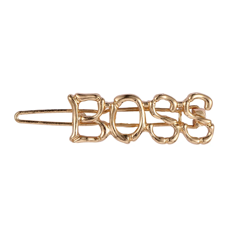 

New Arrival Gold Color Plated Letters Metallic Hairpins Fashion Hair Accessories
