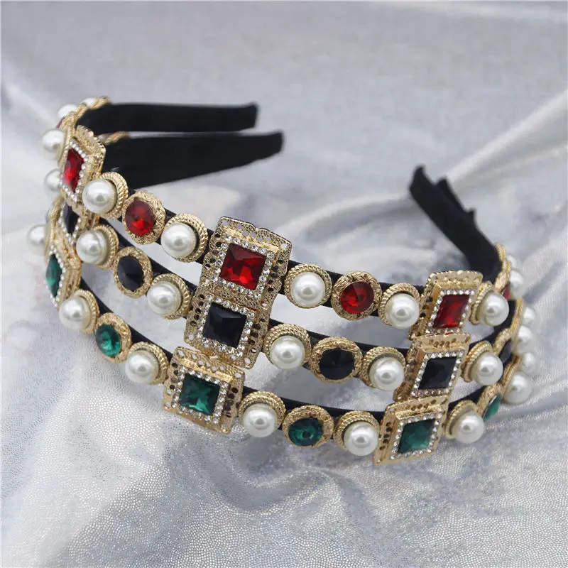 Барочный орнамент, прозрачная ткань, украшения для волос с жемчугом для Для женщин тиара, Корона ободки для девочек свадебное платье свадебные украшения для волос аксессуары