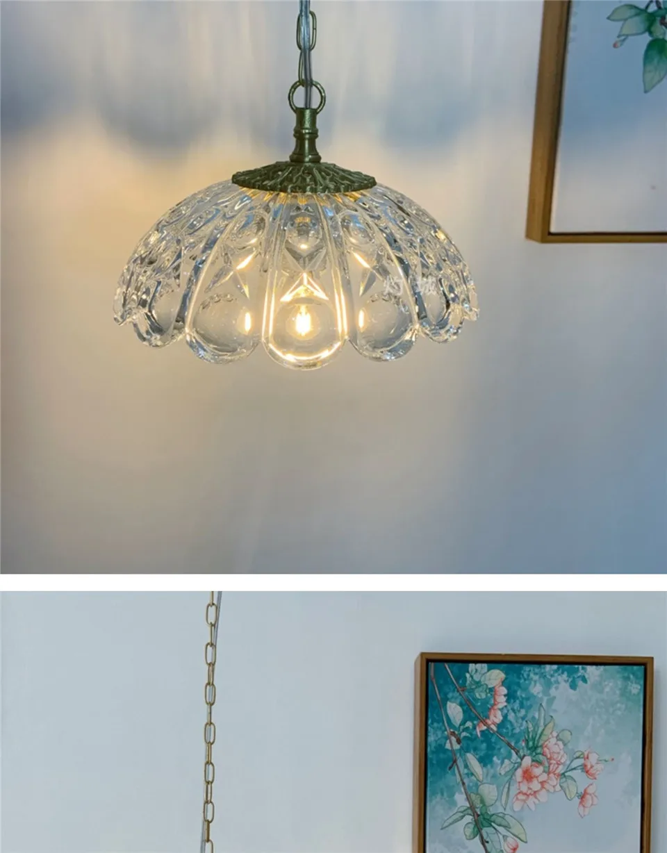Винтажный Медный Подвесной светильник, светодиодный подвесной светильник из стекла, лампа для гостиной, столовой, прикроватная, для спальни, лофт, Декор, подвесной светильник