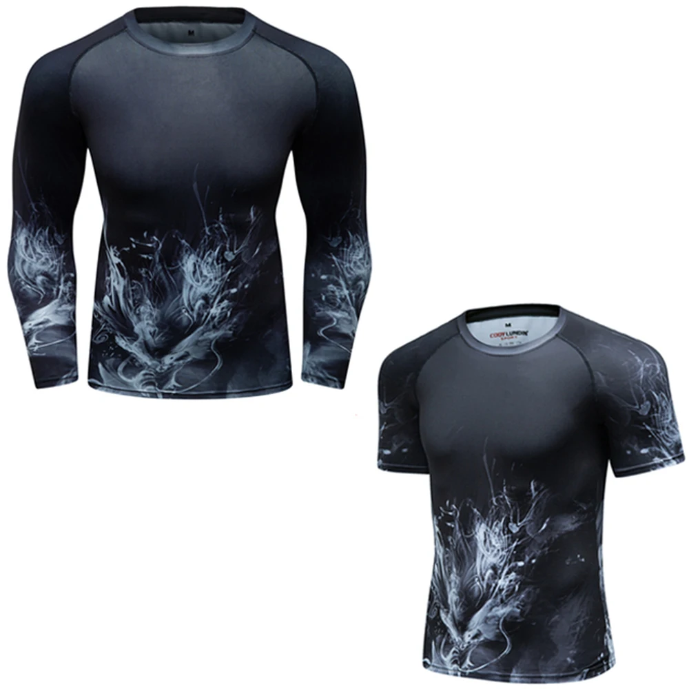 MMA T-shirt Jiu Jitsu Bjj Rashguard Men's Mma T-shirts kickboxing Muay thai T-shirts Tights Rash Guard Boxing Clothing Fightwear