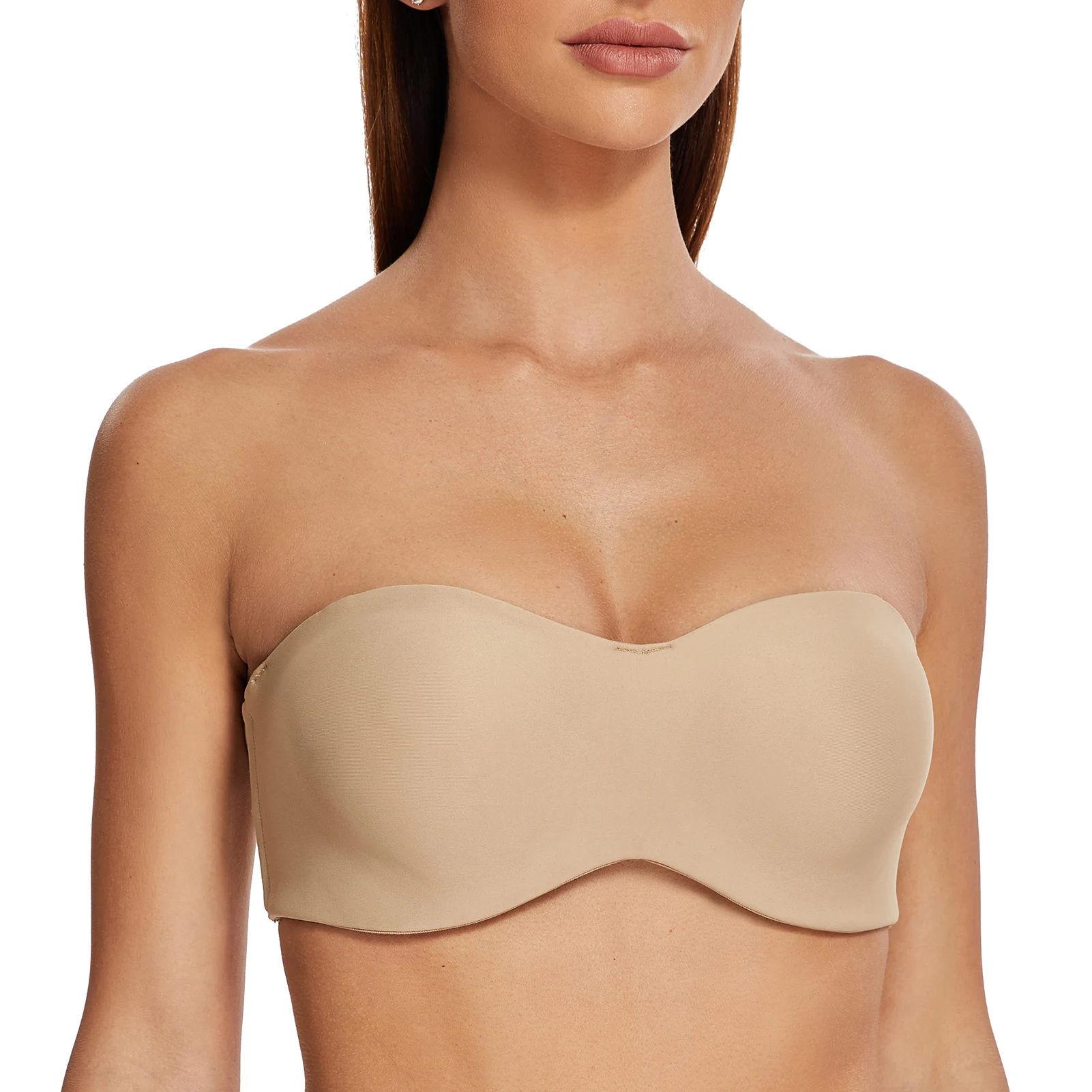 

Women's Strapless Bra for Large Bust Minimizer Unlined Bandeau with Underwire