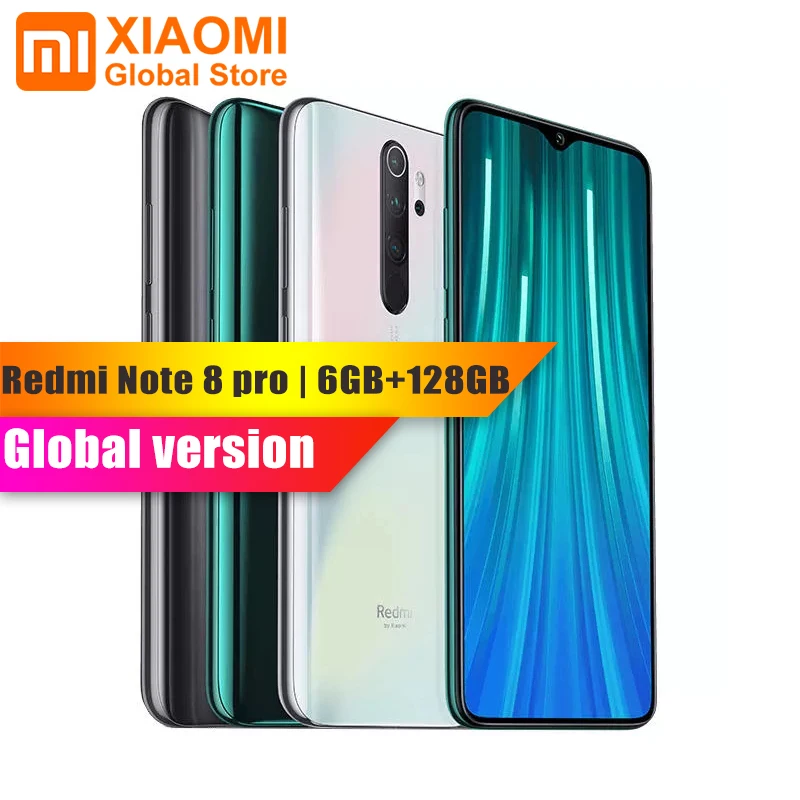 Горячая Распродажа, Xiaomi Note 8 Pro, глобальная версия, 6 ГБ ОЗУ, 128 Гб ПЗУ, Helio G90T, быстрая зарядка, аккумулятор 4500 мАч, NFC, 64 мп, смартфон