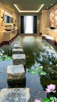 

[Self-Adhesive] 3D Stone Sarcophagus On The Water 221143 Floor Wallpaper Mural Wall Print Decal Wall Murals
