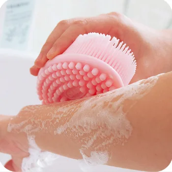 

Double-sided Silicone Bath Massage Brush Scalp Massage Brush Baby Shampoo Bath Brush Scrubbers Bathroom Supplies