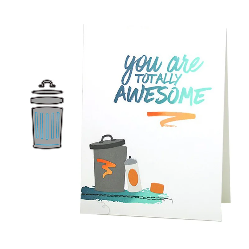 

CH trash can Metal Cutting Dies Embossing Scrapbooking Stencil Craft Cut Dies For DIY Card Crafts Handmade