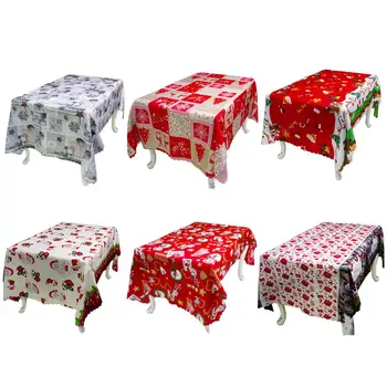 

1Pc 150X220cm Christmas Table Cloth Dinner Party New Year Printed Rectangle Tablecloth Christmas Table Cover Decorations