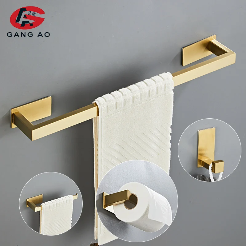 Bathroom Hardware Set Paper Holder Towel Rack Robe Hook Stainless Steel