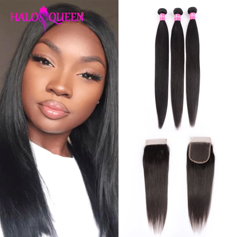HALOQUEEN, 3 пряди, с застежкой, плетение с застежкой, перуанские прямые пряди с застежкой, человеческие волосы, пряди с застежкой