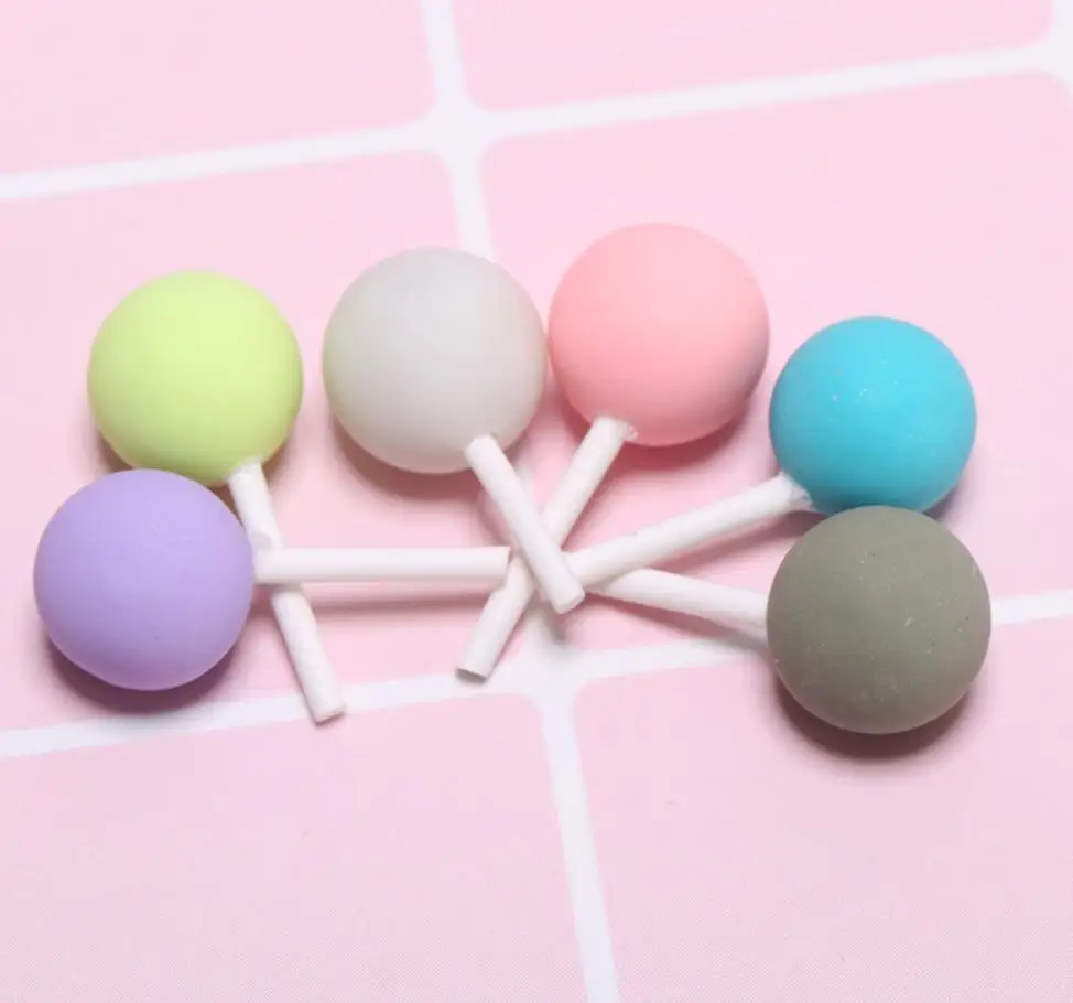 Clay Cute Kawaii Flatback Lollipop Cabochon Decorative Embellishments for Scrapbooking Craft Doll DIY Accessories
