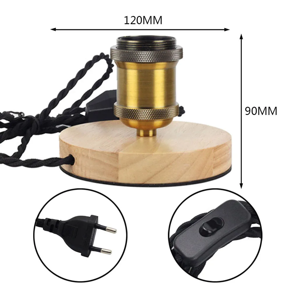 圆盘灯座-旋转环-黄古铜色-按钮开关