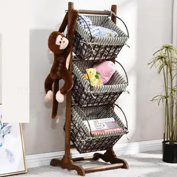 

The Cabinet Receives Kitchen Shelves, Vegetables, Fruits, Storage, Snacks, And Multi-storey, Three-storey Cloth Art In The Livin