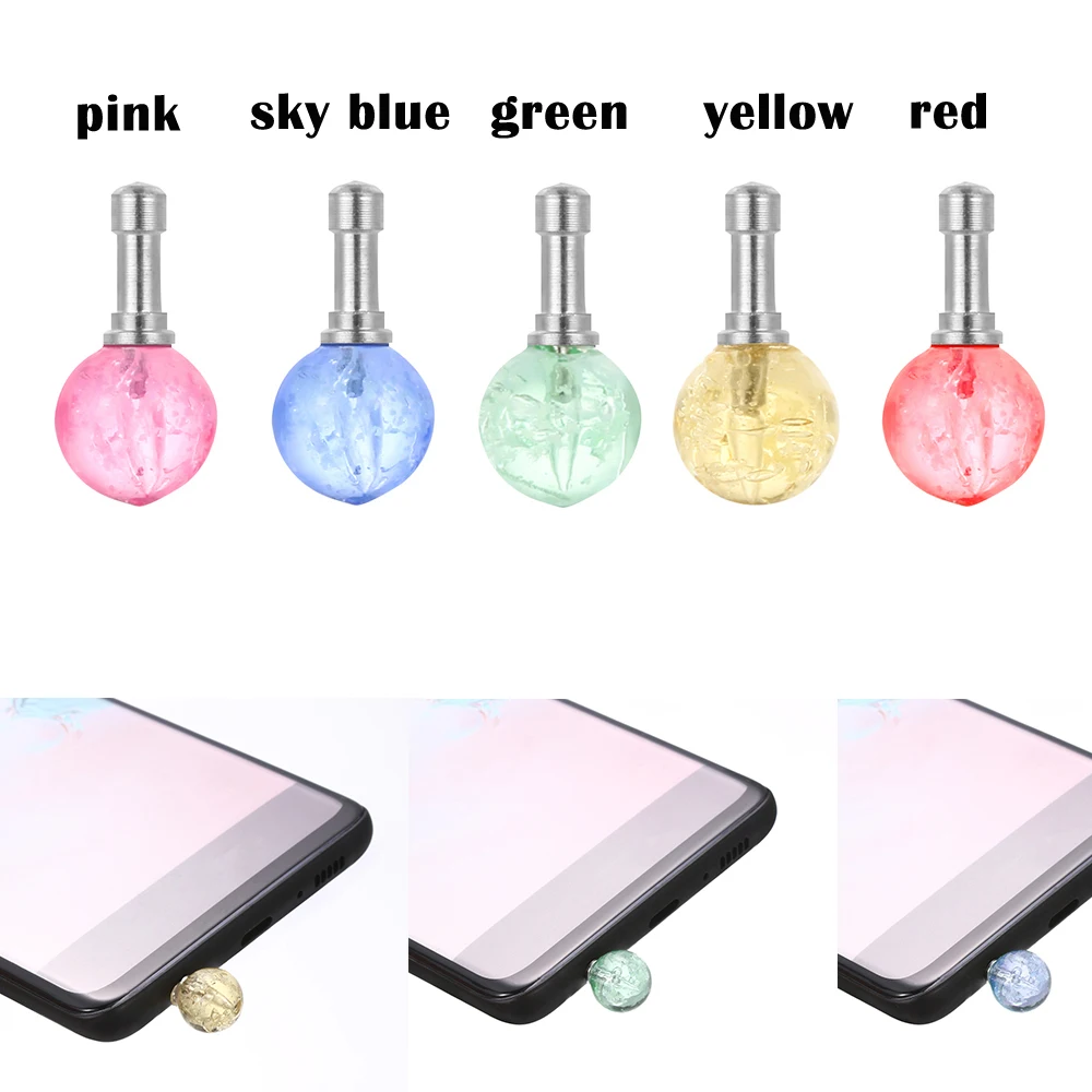 New 1PC Mobile Phone Audio Dustproof Luminous Rhinestone Headset Headphone Stopper for Tablet PC for Samsung for iPhone Stopper