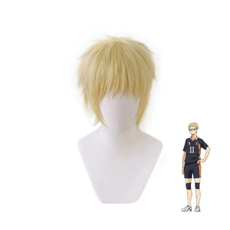 Аниме Haikyuu! Короткий парик Karasuno Tsukishima Kei карнавальный костюм термостойкие синтетические волосы Haikiyu вечерние
