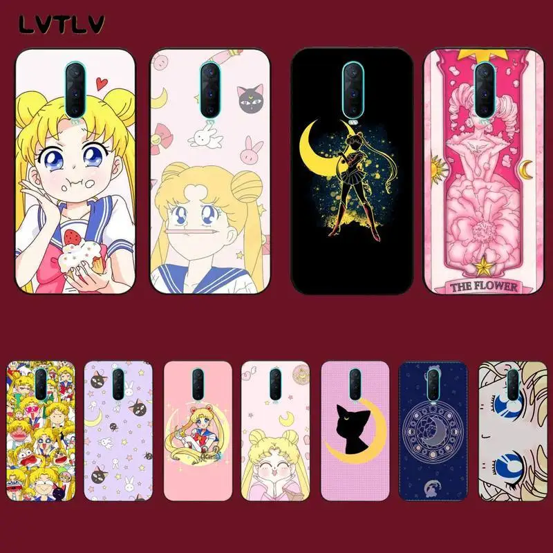 LVTLV милый Сейлор Мун Аниме черный цвет для oppo F 1S 3 5 7 9 A 37 83 73 75 71 A5 X5 Reno2z relme5|Бамперы| |