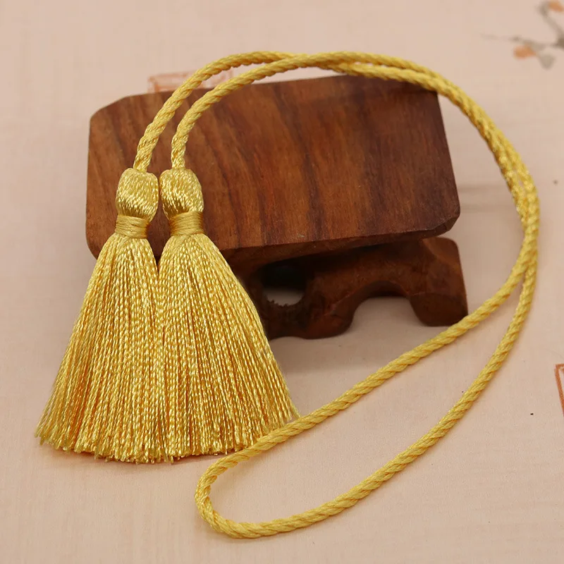 Bright yellow 6 шт разноцветная двойная кисточка Веревка Подвеска DIY Одежда декоративная аксессуары для дома занавеска лента для поделок кисточки бахрома 54 см - Цвет: Bright yellow