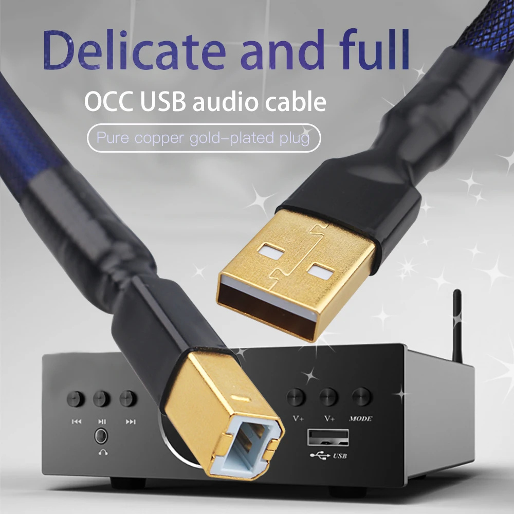 Серый рыцарь 6N HiFi датчик температуры OCC посеребренный USB A B DAC цифровая аудиолиния