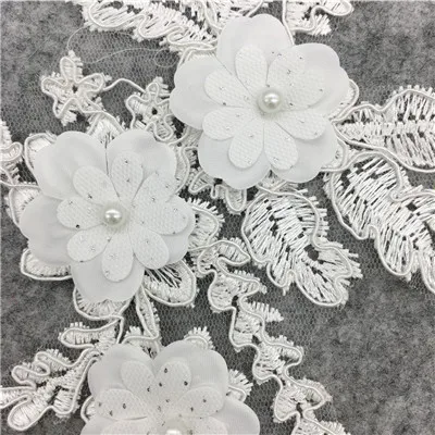 Высокое качество белый Вениз цветок кружево ткань платье аппликация мотив блузка украшения DIY кружевной воротник по линии выреза костюм аксессуары