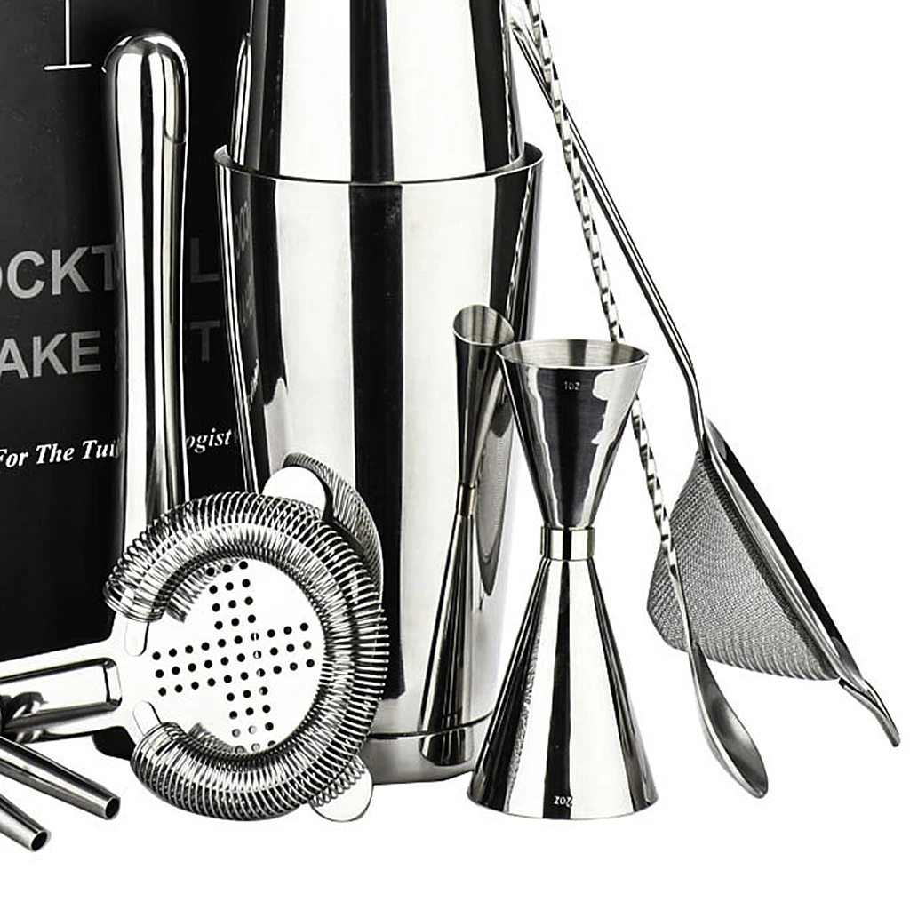 7pcs/set Stainless Steel Bartender Cocktail Martini Boston Shaker Bronze