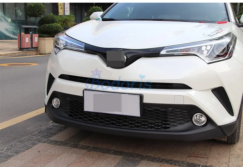 Для Toyota C-HR CHR C HR- углеродное волокно Цвет Передняя решетка противотуманная фара крышка Свет Накладка отделка автомобиля Стайлинг Аксессуары