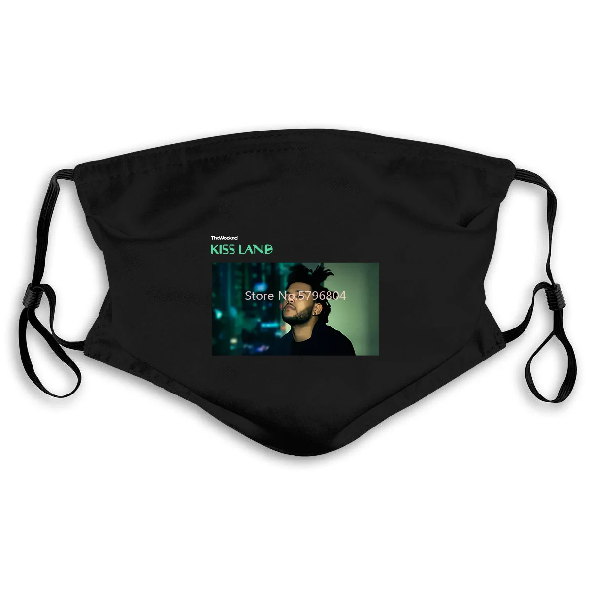 Мужская маска Weeknd Kiss Land черная с принтом Индивидуальный размер новый стиль
