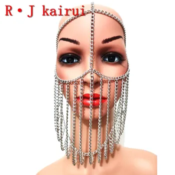 

New RJkairui Style RJH014 Silver Head Chains Layers Unique Design Headwear Chains Costume Jewelry 3 Colors