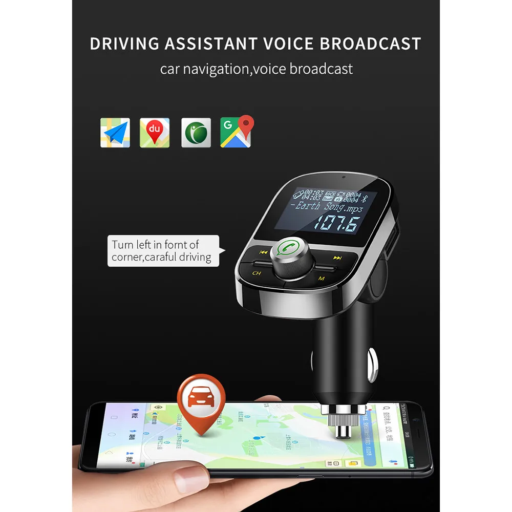 Bluetooth автомобильный fm-передатчик беспроводной радио адаптер USB зарядное устройство MP3-плеер Автомобильное зарядное устройство автозапчасти