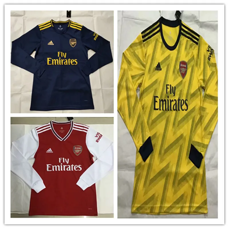 Футбольная рубашка с длинным рукавом,, Arsenal, 19/20 OZIL, домашняя красная футбольная майка, желтая, LACAZETTE AUBAMEYANG RAMSEY, футбольная рубашка