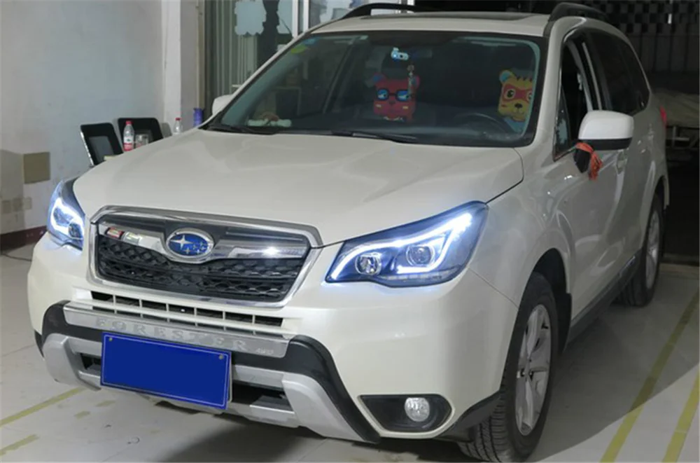 Пара для Subaru Forester светодиодный фары 201- Forester HID фары биксеноновые фары Противотуманные фары Дневные ходовые огни двойные линзы