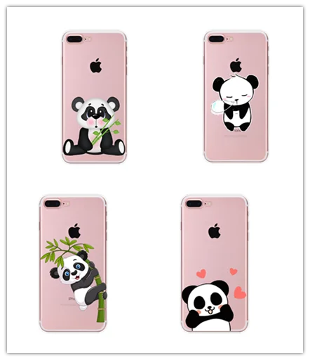 Чехол Fundas для Iphone X 5 5S 6 6s 7 Plus 8plus 7plus 6splus чехол милый животный панда Мягкий